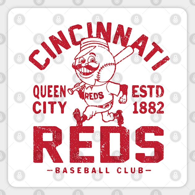 Cincinnati Reds Retro 1 by Buck Tee Magnet by Buck Tee